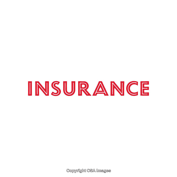 Red Insurance Text on White Background Representing Coverage This Concept
