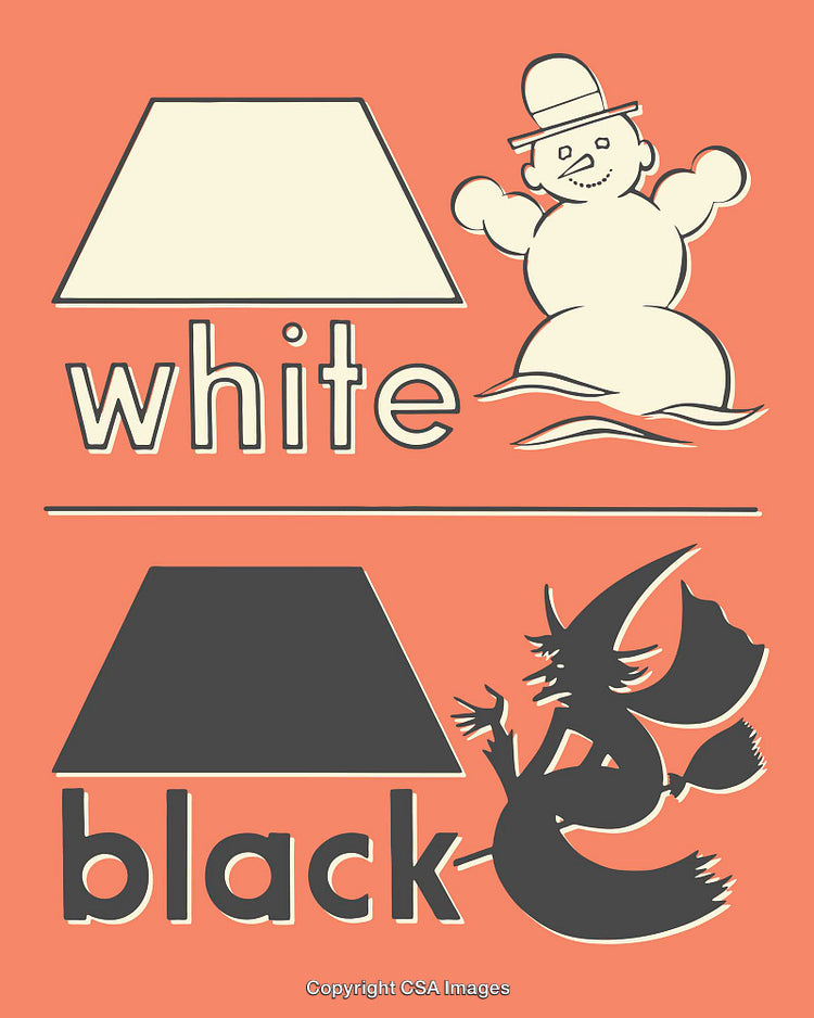 Illustration Highlighting Contrasting Themes of White and Black Concepts