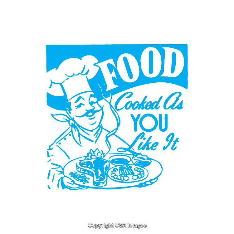 Retro Style Chef Serving Food With Slogan Emphasizing Personalized Cooking Services