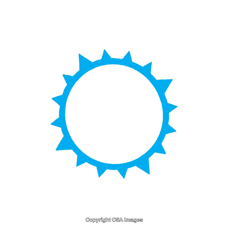 Abstract Blue Sun Icon with a Circular Spiked Design on White