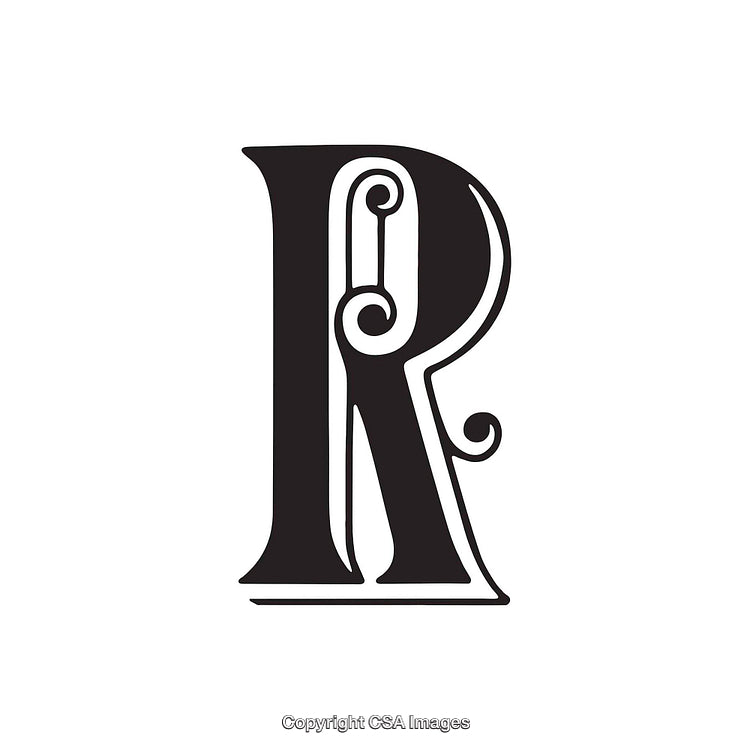 Elegant Vintage Monogram Letter R With Ornate Design