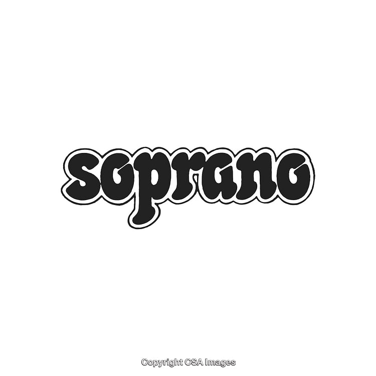 Bold Typography Design Featuring the Word 'Soprano' in Retro Style Lettering