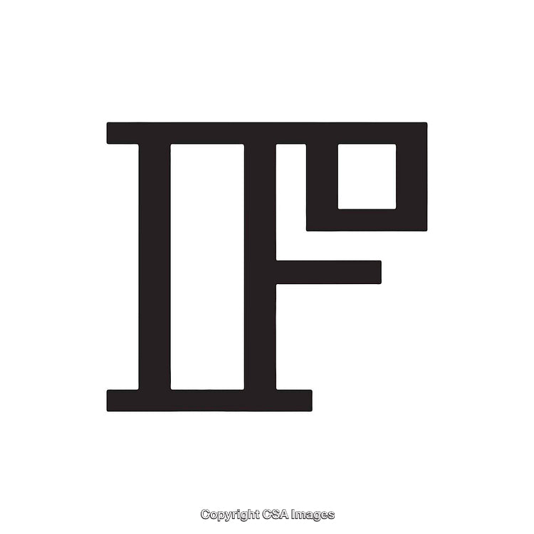 Minimalist Bold Letter F Symbol in Monochromatic Black Design