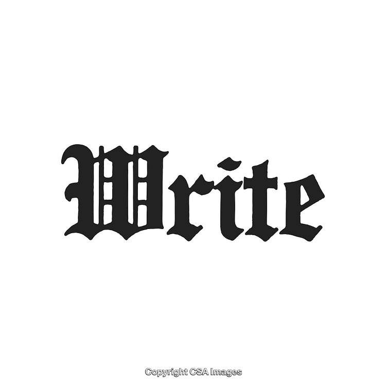 Gothic Blackletter Style Text Design With the Word 'Write'