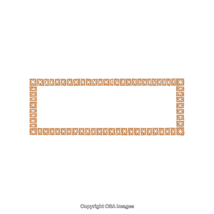 Decorative Rectangular Frame with Repetitive Pattern Border on White Background