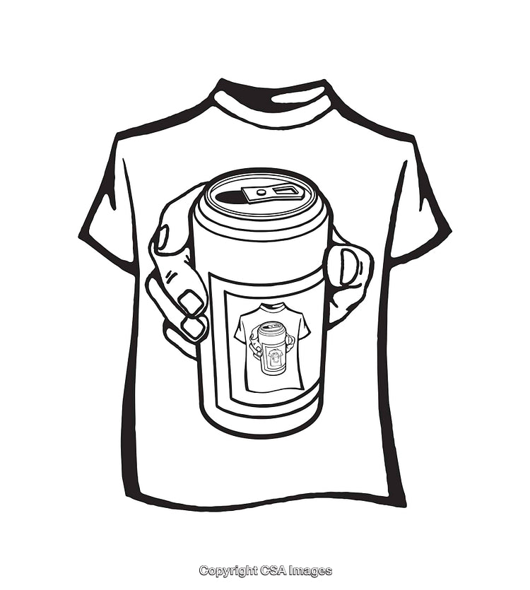 Abstract T-Shirt Design Featuring a Beverage Can in Hand Illustration