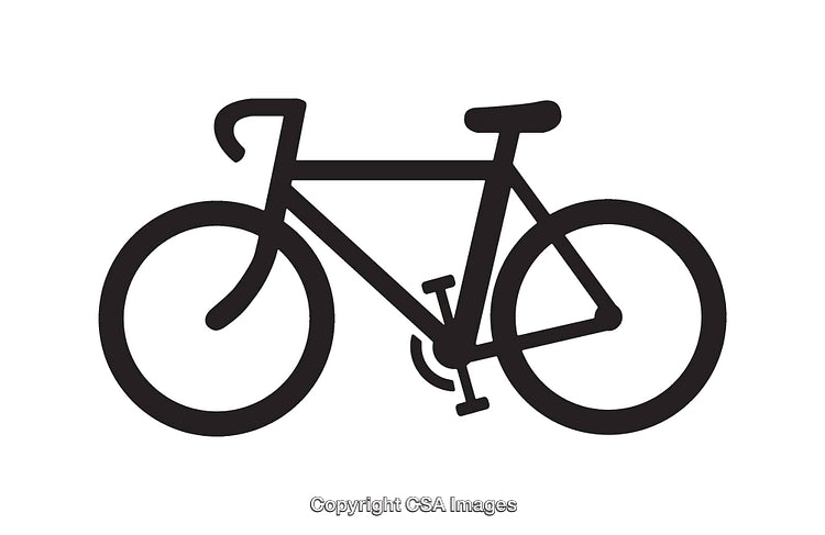 Minimalist Black and White Bicycle Line Art Illustration