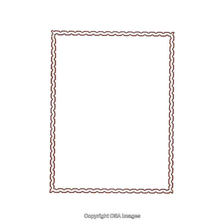 Elegant Brown Decorative Border with Wavy Design on White Background