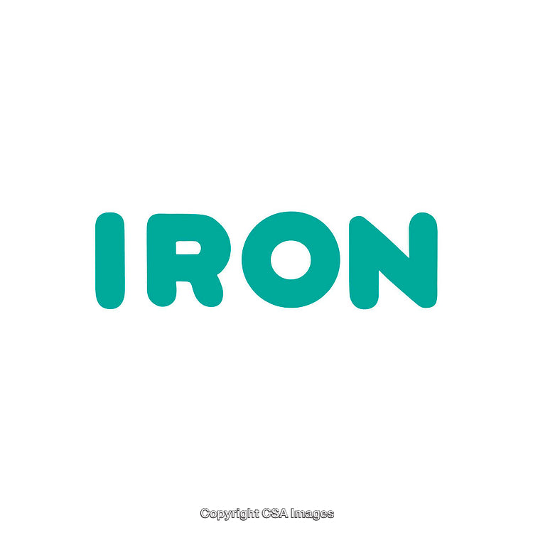 Modern Bold Typography Featuring the Word 'Iron' in Teal Letters