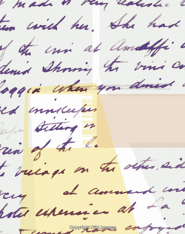 Abstract Composition Featuring Handwritten Text and Layers for Artistic Backgrounds