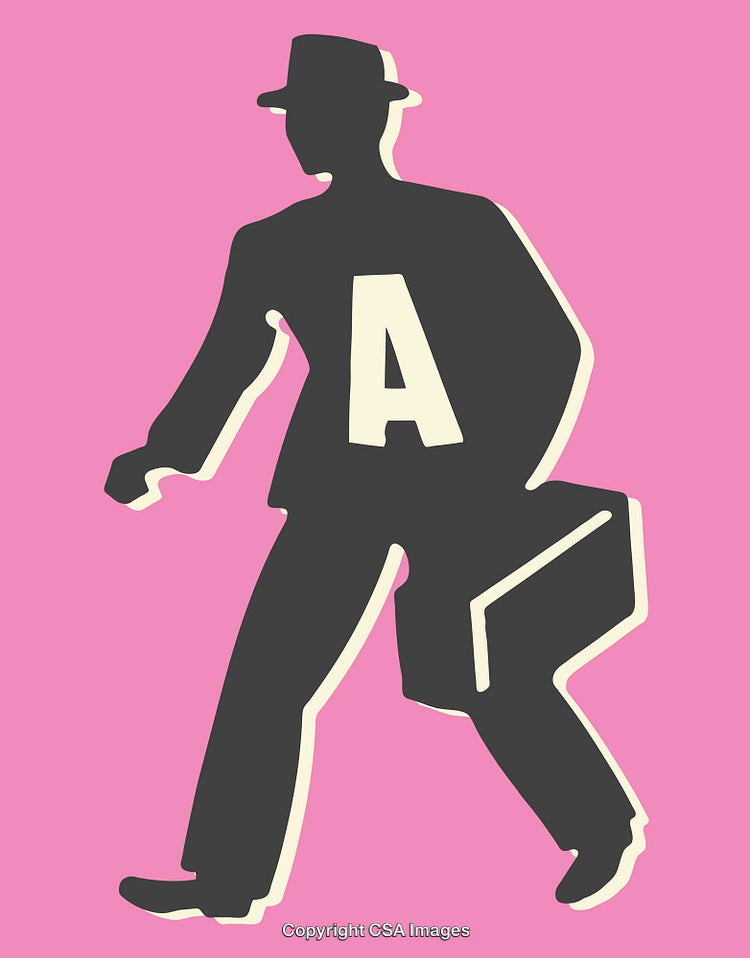 Silhouette Of a Businessperson with Hat in Minimalist Art Style