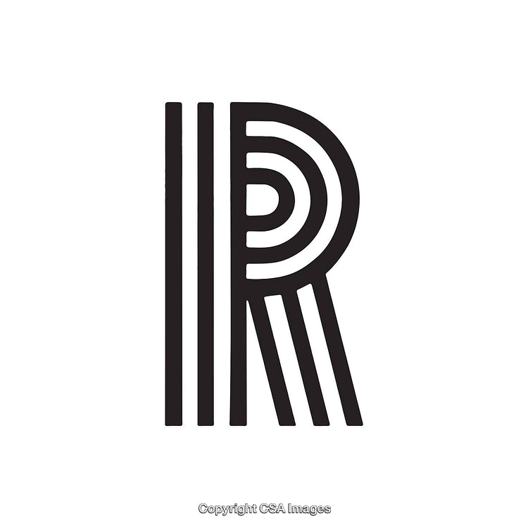 Stylized Letter R with Modern and Minimalist Design