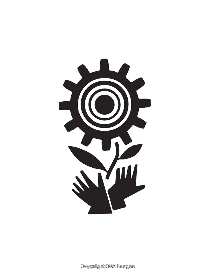 Black And White Symbol Depicting Growth and Innovation Concepts
