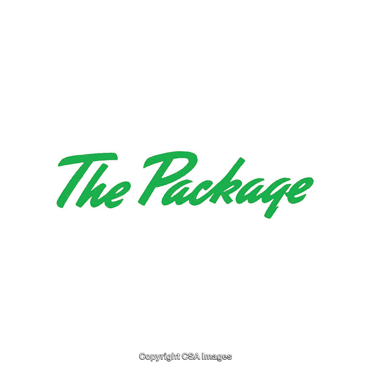 Green Text Design Highlighting The Words 'The Package' on White Background