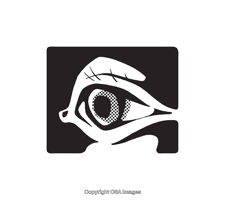 Black and White Abstract Eye Line Art Illustration