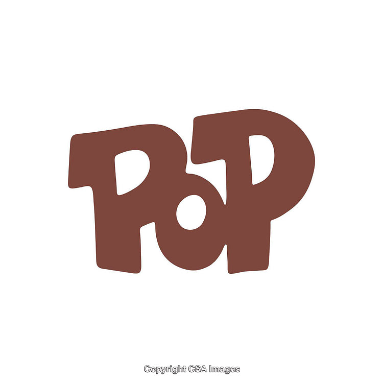 Creative Brown Pop Text Illustration on White Background