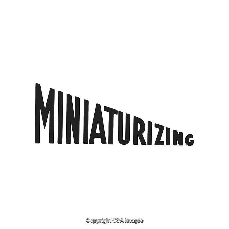 Word Art Displaying Miniaturizing in a Creative Perspective