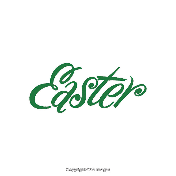 Green Typographic Illustration Celebrating the Festive Occasion of Easter on White Background