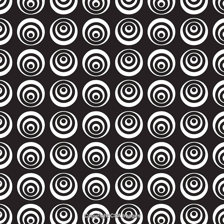 Seamless Black and White Concentric Circle Pattern Design