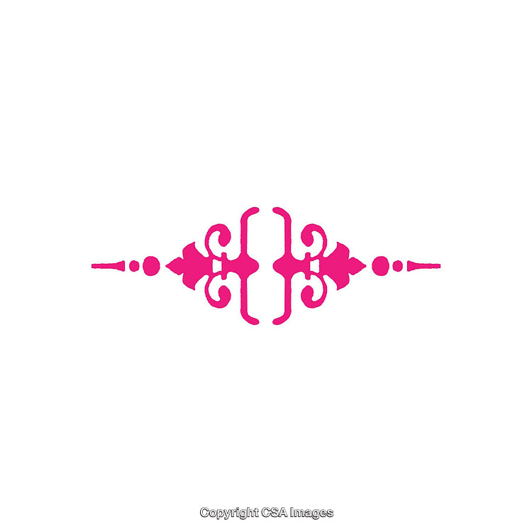 Ornamental Divider Design in Vibrant Pink Color on White Background