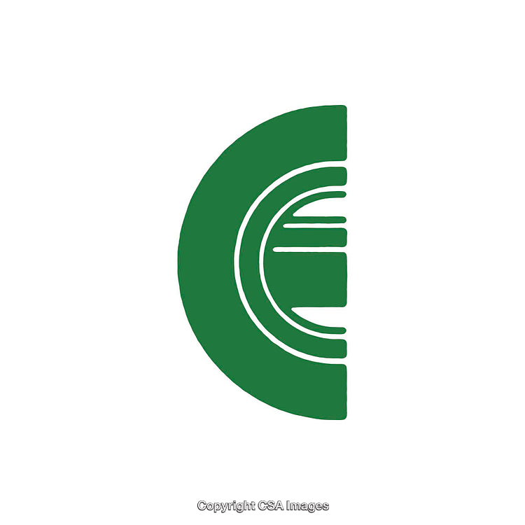 Simple Green Artistic Representation of the Letter E on White Background