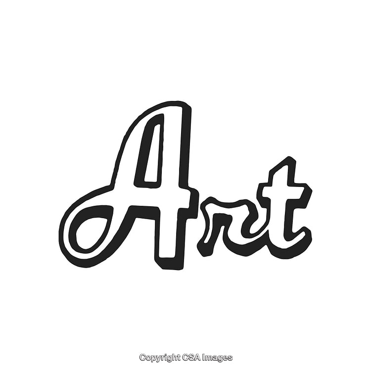 Stylized Black and White Typography Displaying the Word Art