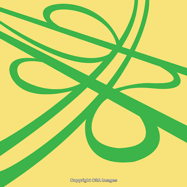 Abstract Color Line Art in Green and Yellow