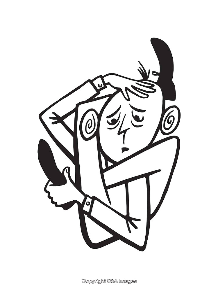 Abstract Line Art Illustration of a Contorted Person in Confusion