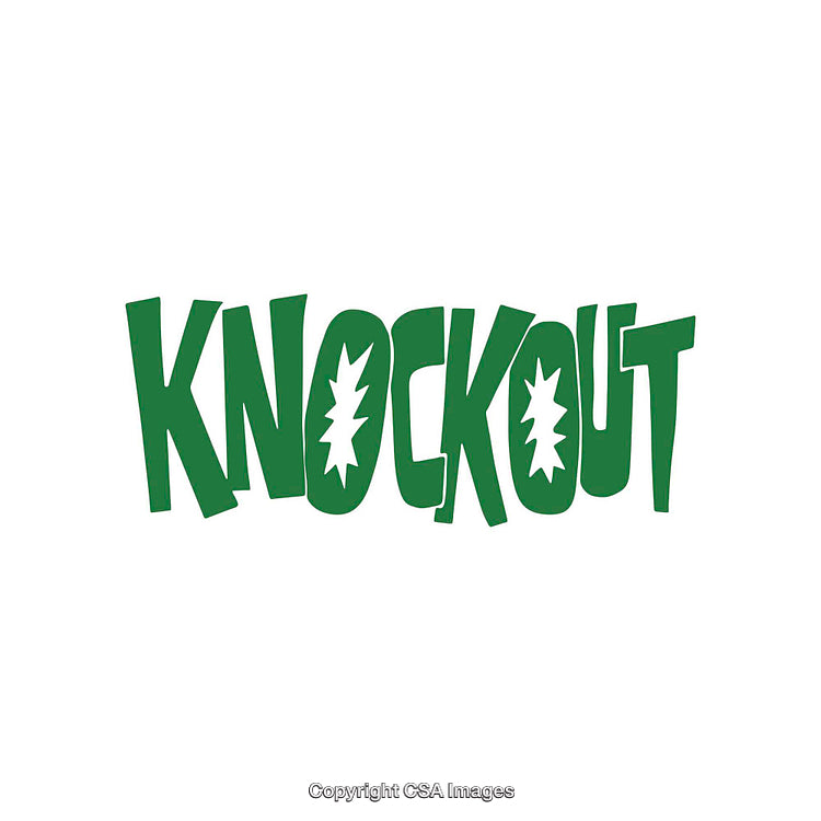 Bold Green Knockout Text on White Background
