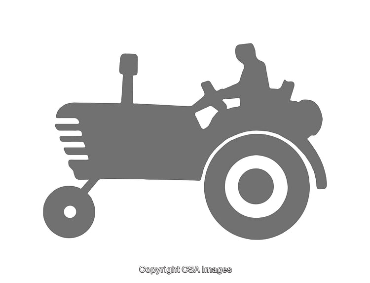 Silhouette of an Agricultural Tractor Icon with Minimalist Design