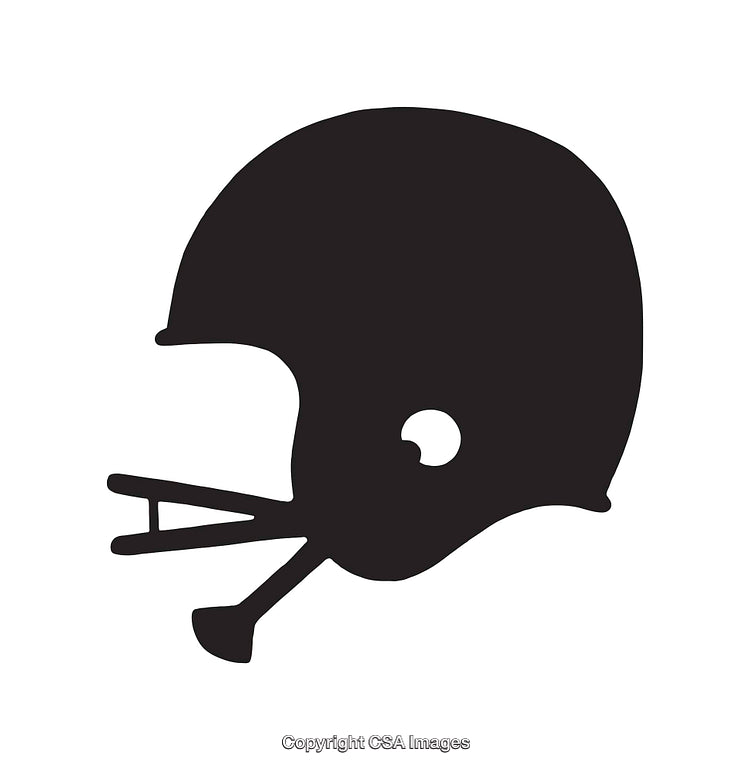 Silhouette Style Illustration of a Football Helmet Icon