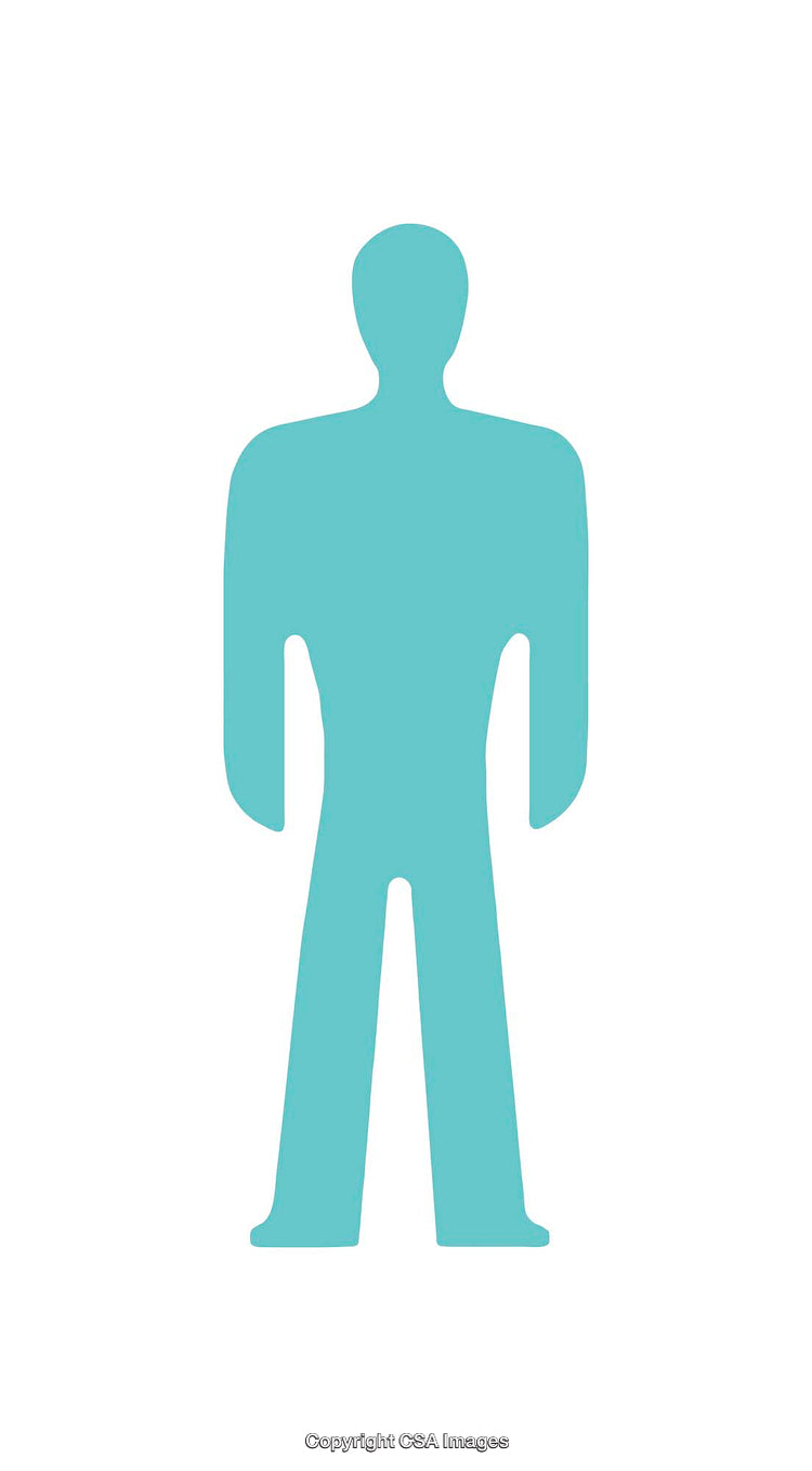 Simple Turquoise Human-Shaped Icon on a Plain White Background