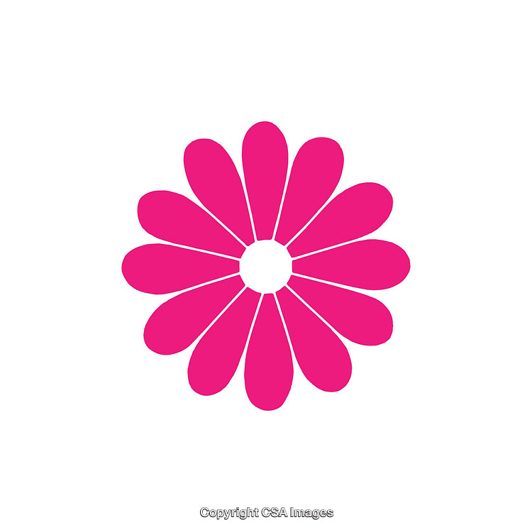 Bright Pink Floral Illustration on a White Background