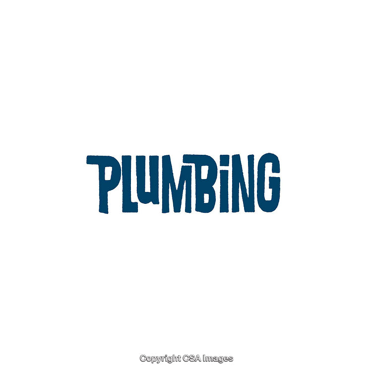 Navy Blue Typographic Art Featuring the Word Plumbing on White Background