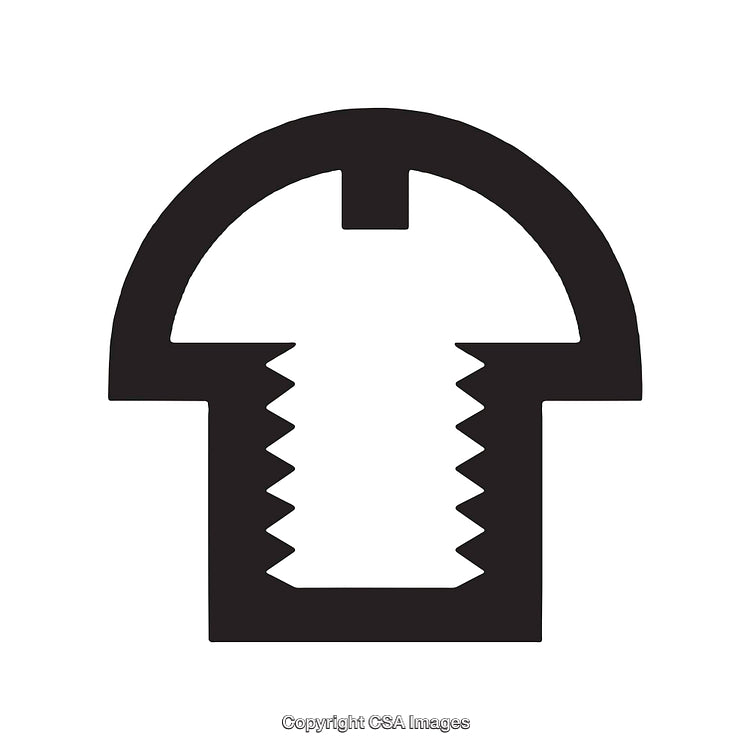 Black and White Icon Depicting an Abstract Rounded Symbol