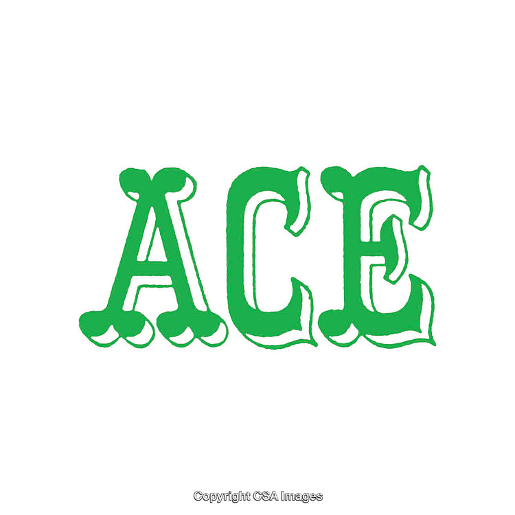 Green Decorative Text Design with Vintage Style Lettering on White Background
