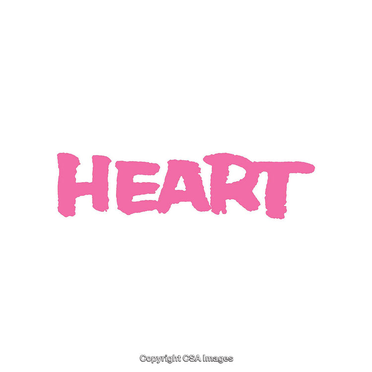 Bold Pink Brushstroke Text Featuring the Word 'Heart' on White Background