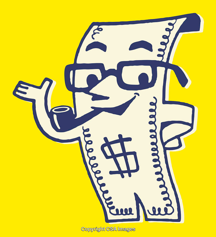 Whimsical Illustrated Receipt Character on Bright Yellow Background