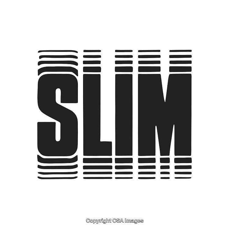 Bold Text Design Featuring the Word Slim with Stylish Graphic Elements