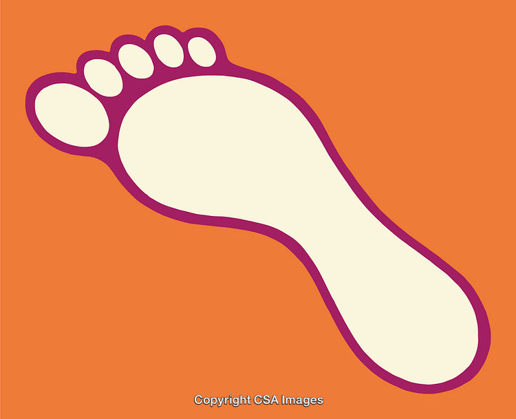 Vibrant Footprint Outline on Bold Orange Background