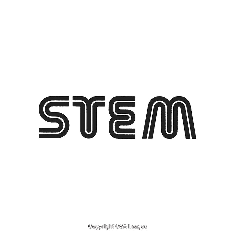 STEM Typography Design With Minimalist Font in Bold Black Style