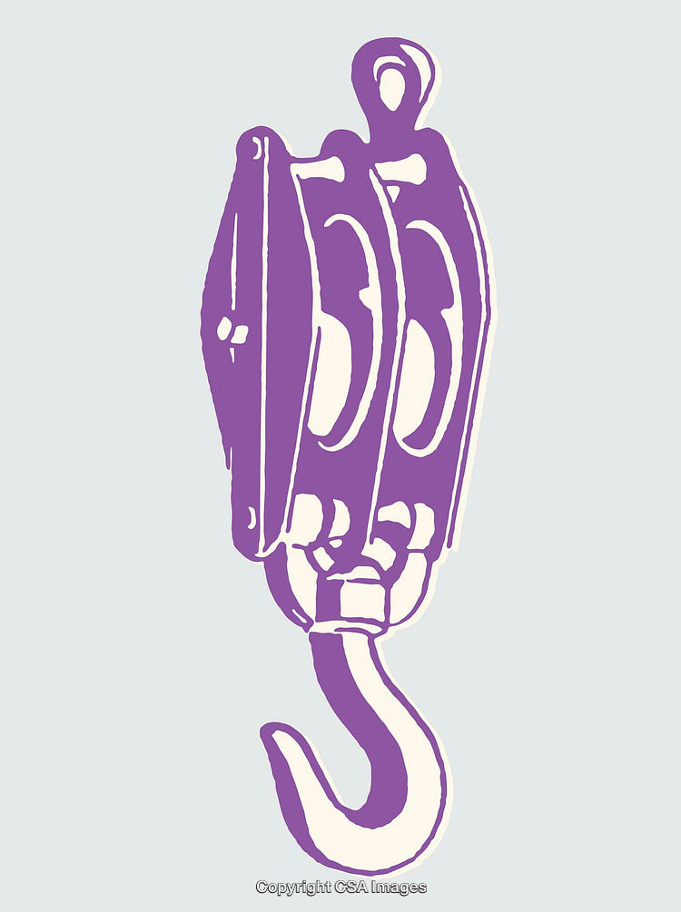 Purple Industrial Hook Line Art Illustration on Light Background