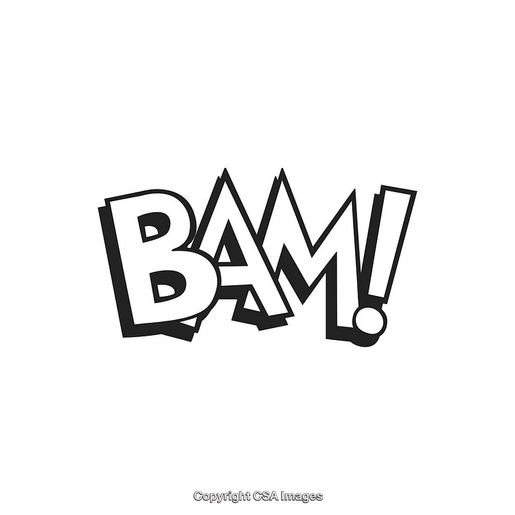 Comic Style Pop Art BAM Speech Bubble on White Background