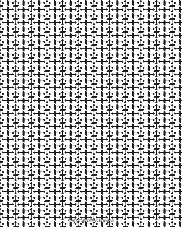 Seamless Black and White Geometric Pattern with Symmetrical Shapes
