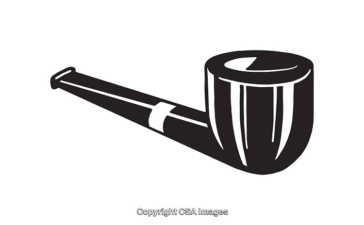 Classic Black And White Illustration of a Tobacco Pipe Icon