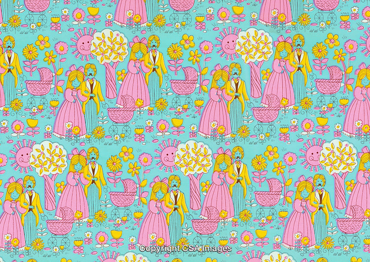 Couple With Baby Carriage Pattern
