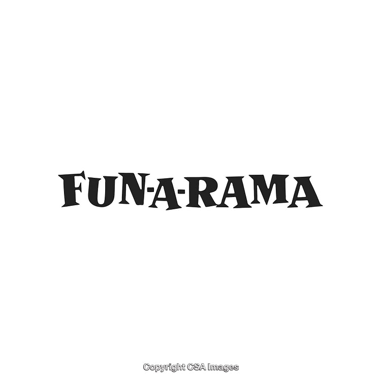 Black Text 'Fun-A-Rama' on White Background in Fun Font Style