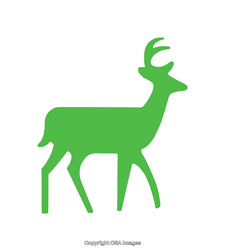 Green Silhouette of a Deer Designed in a Minimalistic Style