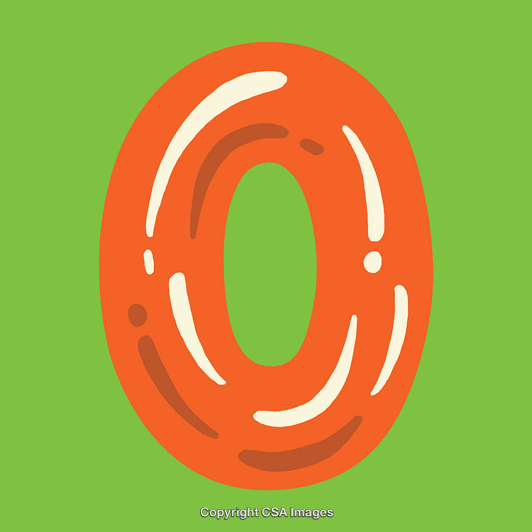 Bright Graphic of Stylized Letter O on a Vivid Background