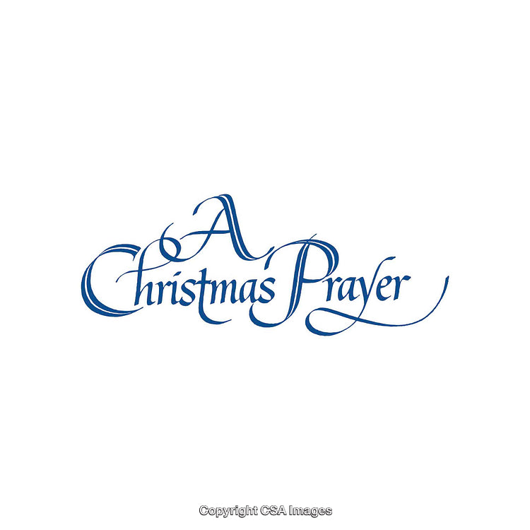 Elegant Typography Featuring the Phrase 'A Christmas Prayer' in Blue Script